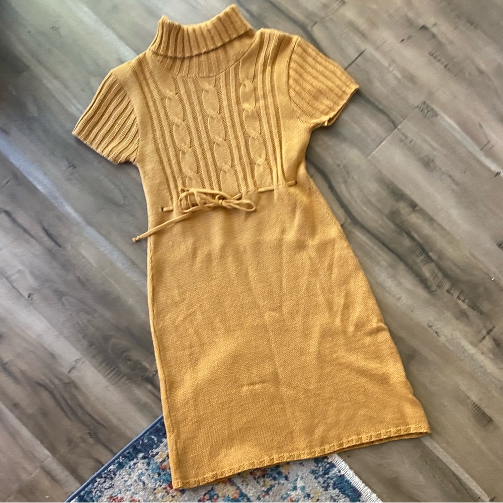 Mini knit turtleneck dress